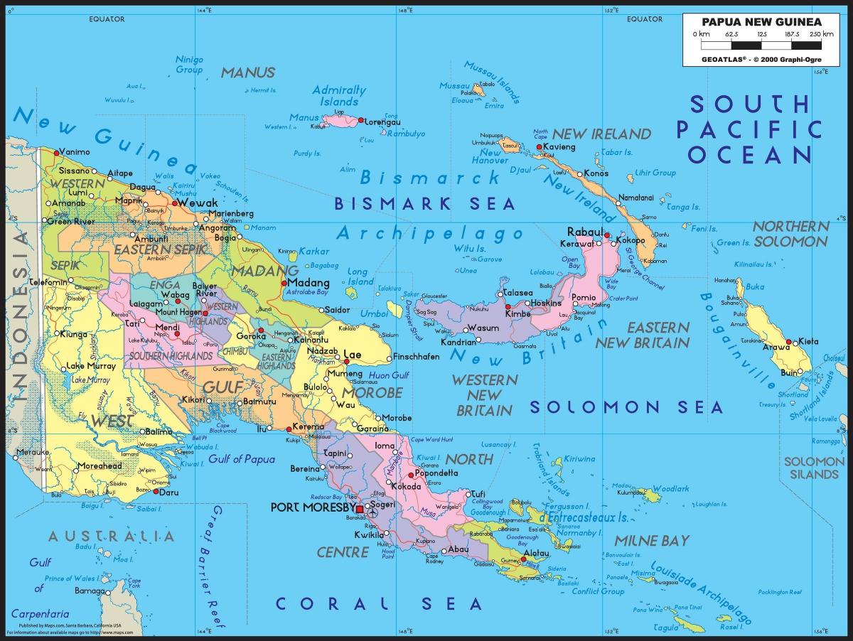 detaillierte Karte von papua-Neuguinea