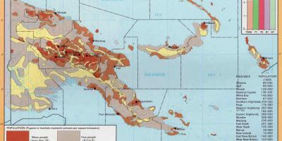 Karte von papua-Neuguinea Bevölkerung