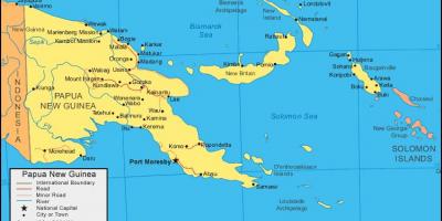 Karte von papua-Neuguinea und den umliegenden Ländern